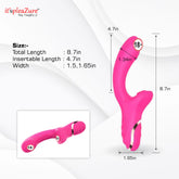Caesar vibrator measurements - 4.7in insertable, dual-width 1.5-1.65in design